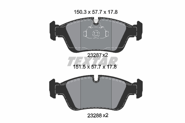 Slika TEXTAR - 2328702 - Komplet pločica, disk-kočnica (Kočioni uređaj)