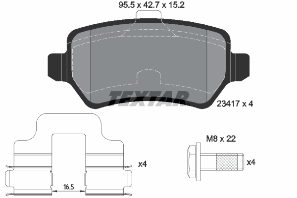 Picture of TEXTAR - 2341702 - Brake Pad Set, disc brake (Brake System)