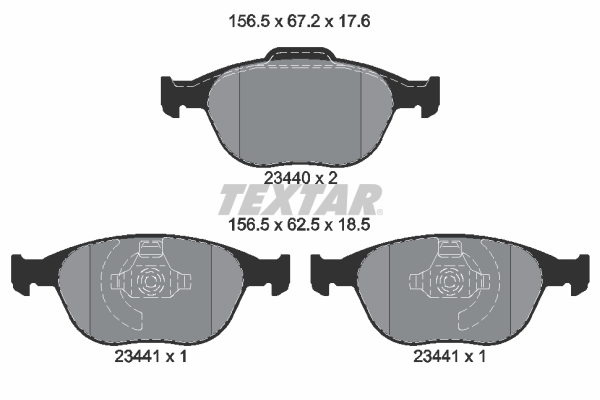 Picture of TEXTAR - 2344004 - Brake Pad Set, disc brake (Brake System)