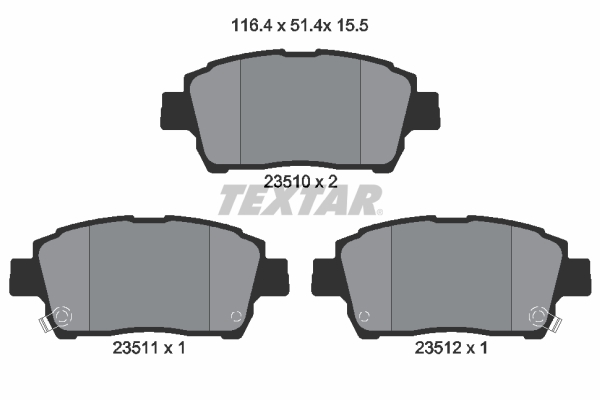 Picture of TEXTAR - 2351002 - Brake Pad Set, disc brake (Brake System)