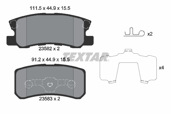 Picture of TEXTAR - 2358202 - Brake Pad Set, disc brake (Brake System)