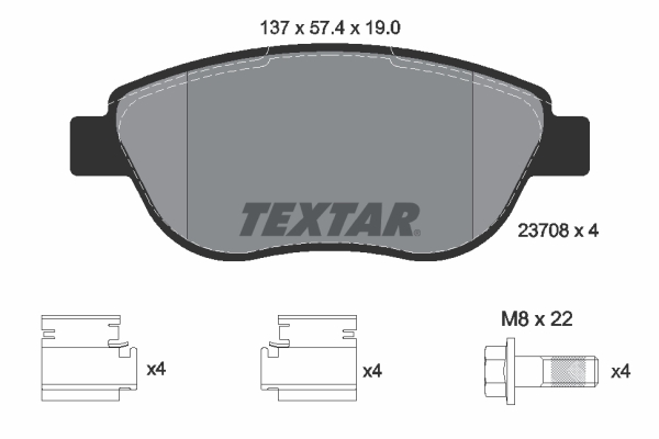 PREDNJE KOČIONE PLOČICE - TEXTAR - 2370803