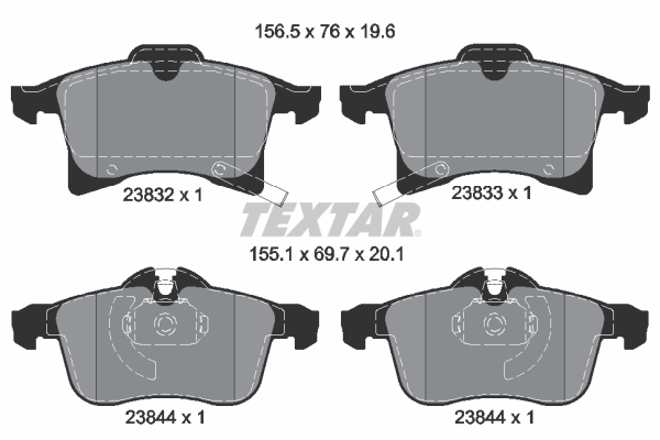 Slika TEXTAR - 2383201 - Komplet pločica, disk-kočnica (Kočioni uređaj)