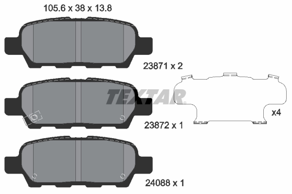 Picture of TEXTAR - 2387101 - Brake Pad Set, disc brake (Braking System)