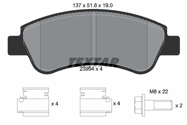 Picture of TEXTAR - 2395401 - Brake Pad Set, disc brake (Braking System)