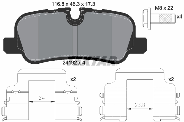 Picture of TEXTAR - 2419204 - Brake Pad Set, disc brake (Braking System)