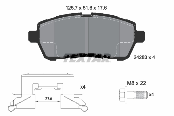 Picture of TEXTAR - 2428302 - Brake Pad Set, disc brake (Braking System)