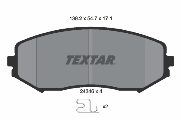 Picture of TEXTAR - 2434601 - Brake Pad Set, disc brake (Braking System)