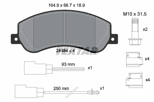 Picture of TEXTAR - 2448401 - Brake Pad Set, disc brake (Braking System)