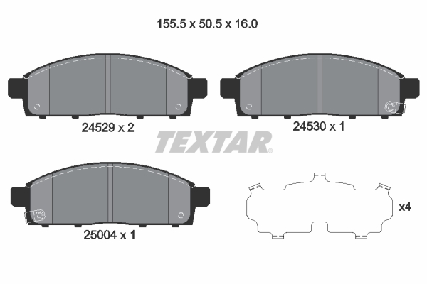 Picture of TEXTAR - 2452901 - Brake Pad Set, disc brake (Braking System)