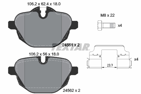 Picture of TEXTAR - 2456101 - Brake Pad Set, disc brake (Braking System)