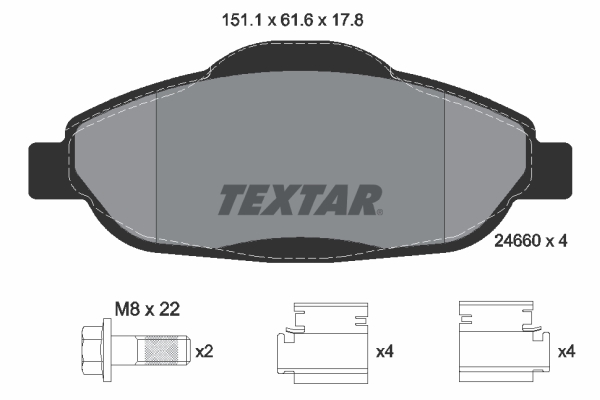 Picture of TEXTAR - 2466001 - Brake Pad Set, disc brake (Brake System)