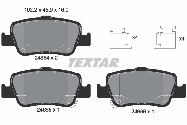 Picture of TEXTAR - 2466401 - Brake Pad Set, disc brake (Braking System)