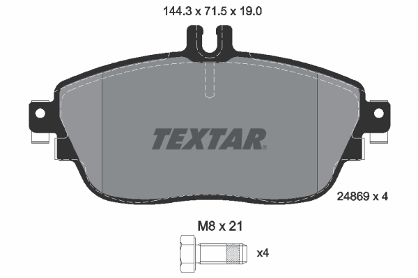 Picture of TEXTAR - 2486901 - Brake Pad Set, disc brake (Brake System)