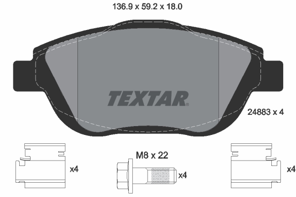 PREDNJE KOČIONE PLOČICE - TEXTAR - 2488301