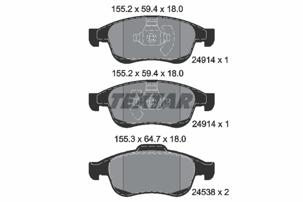 Picture of TEXTAR - 2491401 - Brake Pad Set, disc brake (Braking System)