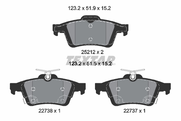 Picture of TEXTAR - 2521204 - Brake Pad Set, disc brake (Braking System)