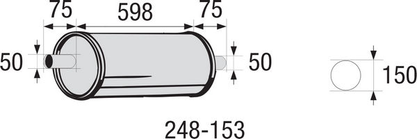 Picture of BOSAL - 248-153 - Middle Silencer, universal (Exhaust System, universal)