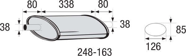 SREDNJI IZDUVNI LONAC, UNIVERZALNI - BOSAL - 248-163