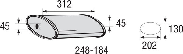 SREDNJI IZDUVNI LONAC, UNIVERZALNI - BOSAL - 248-184