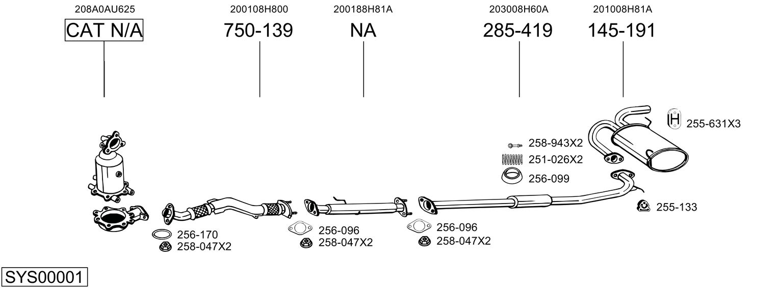 Picture of Exhaust System - BOSAL - SYS00001