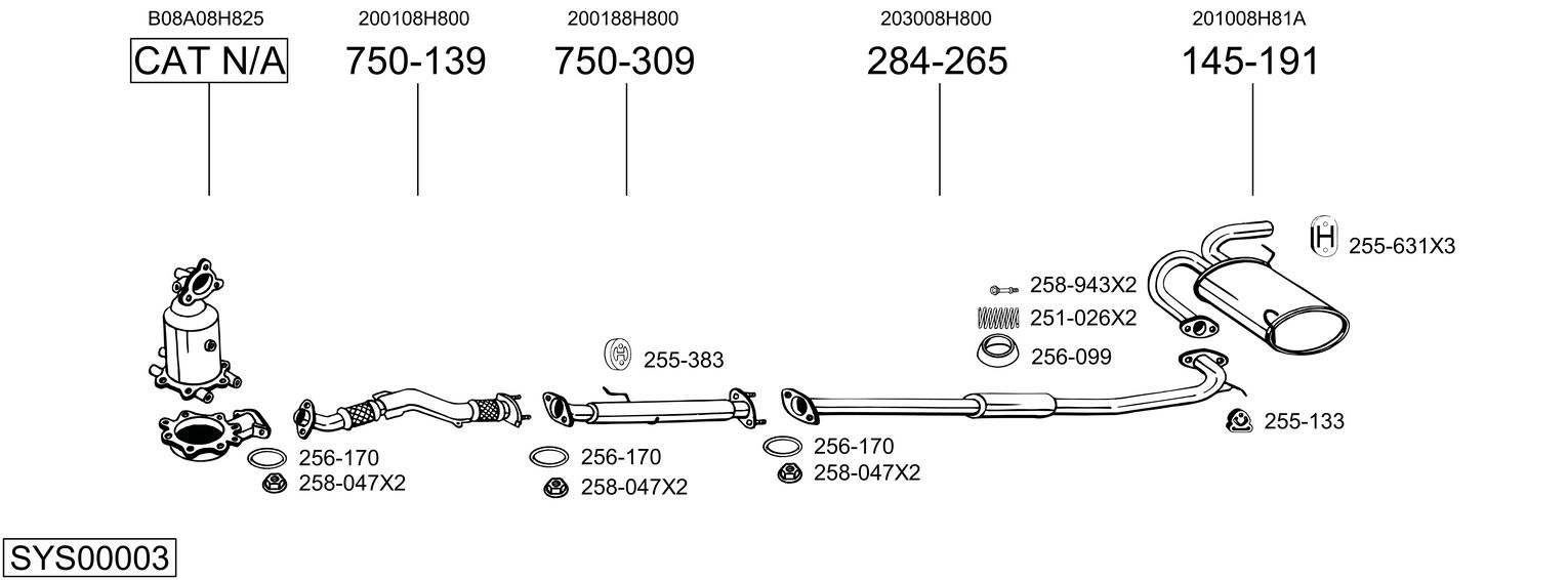 Picture of Exhaust System - BOSAL - SYS00003