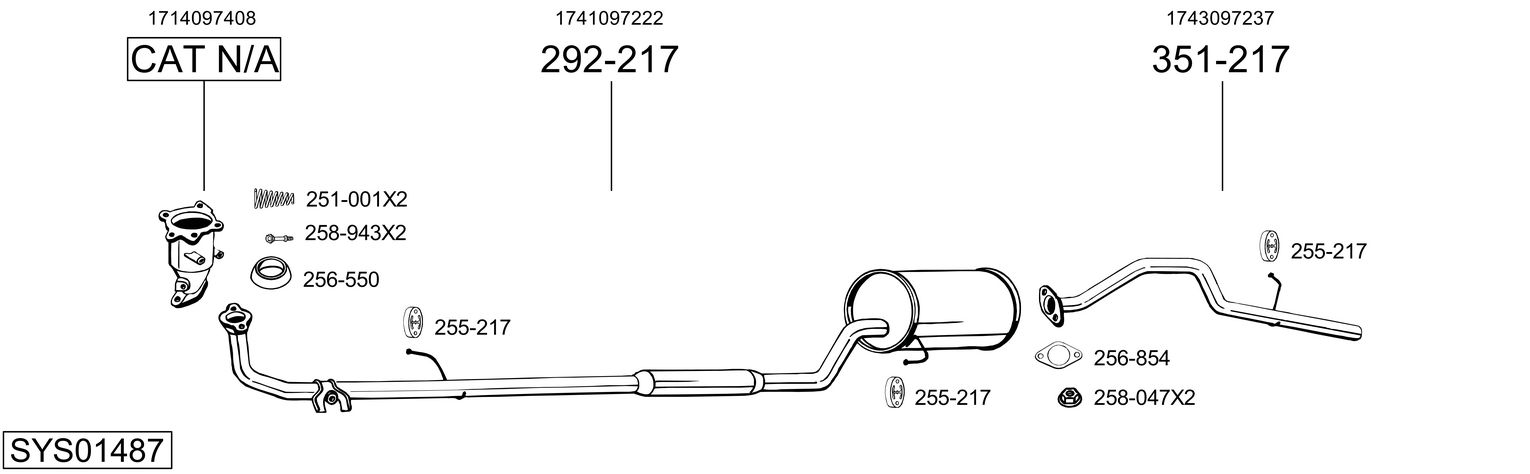 Picture of Exhaust System - BOSAL - SYS01487
