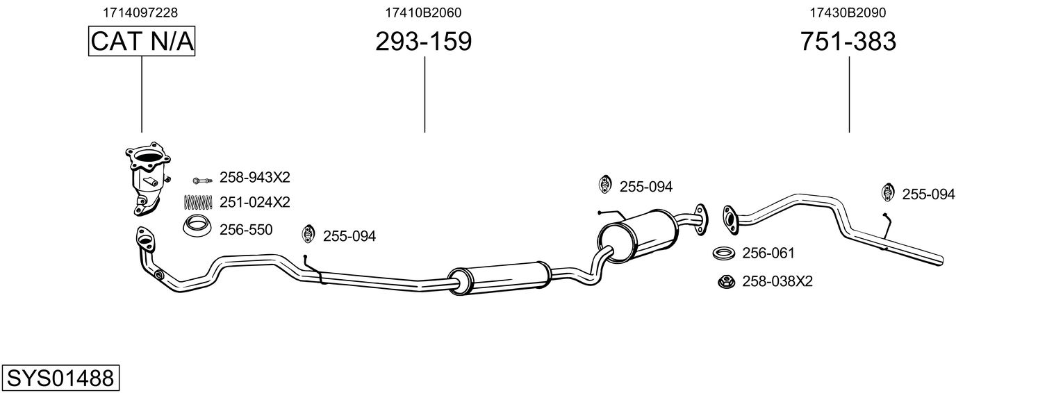 Picture of Exhaust System - BOSAL - SYS01488