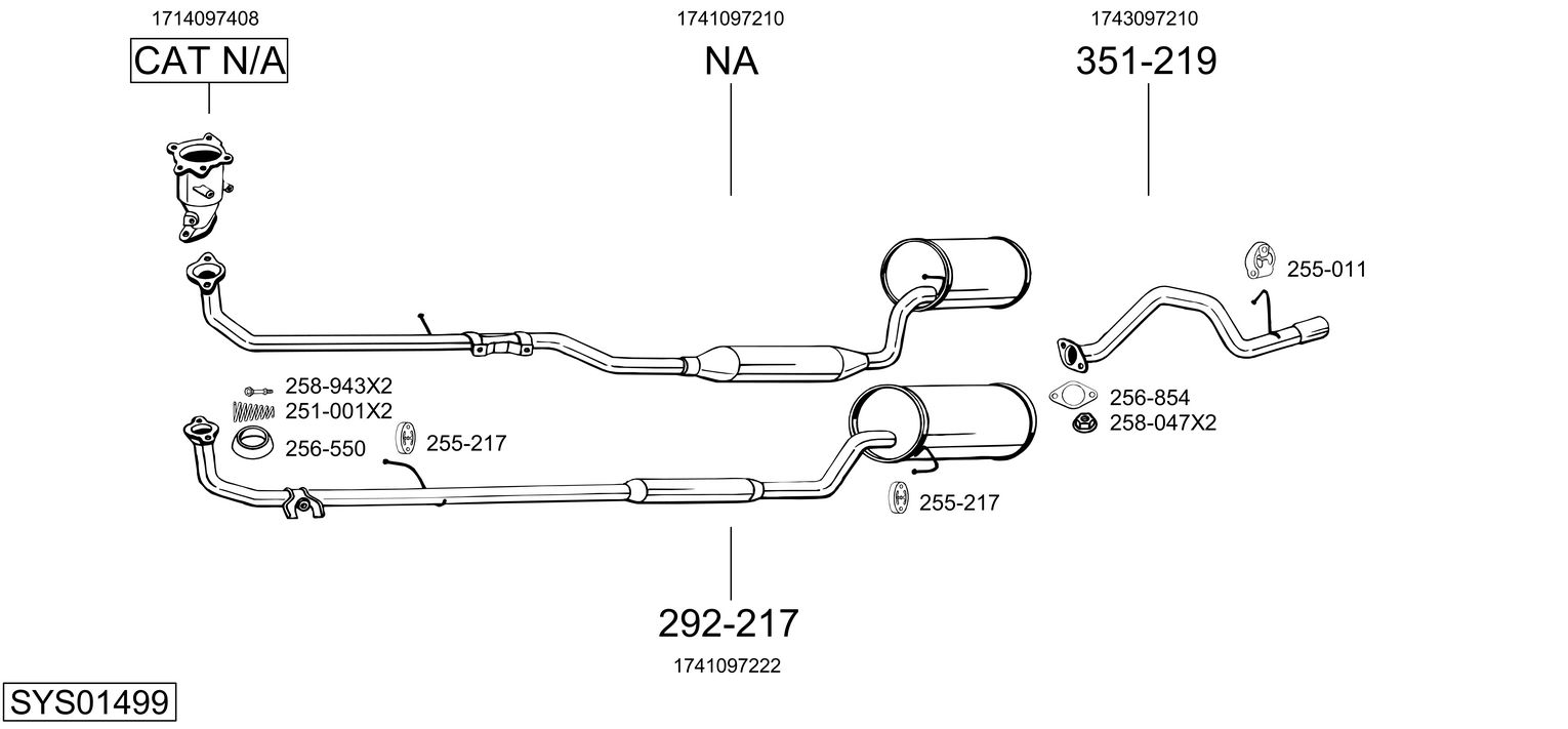 Picture of Exhaust System - BOSAL - SYS01499