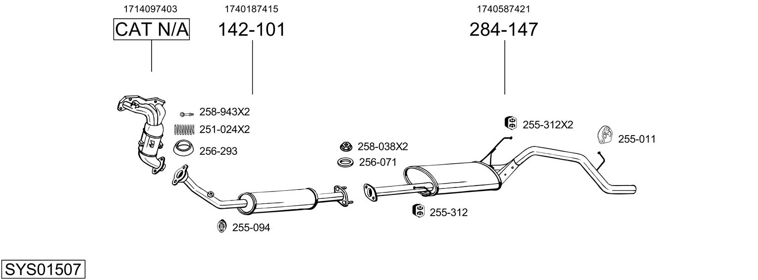 Picture of Exhaust System - BOSAL - SYS01507