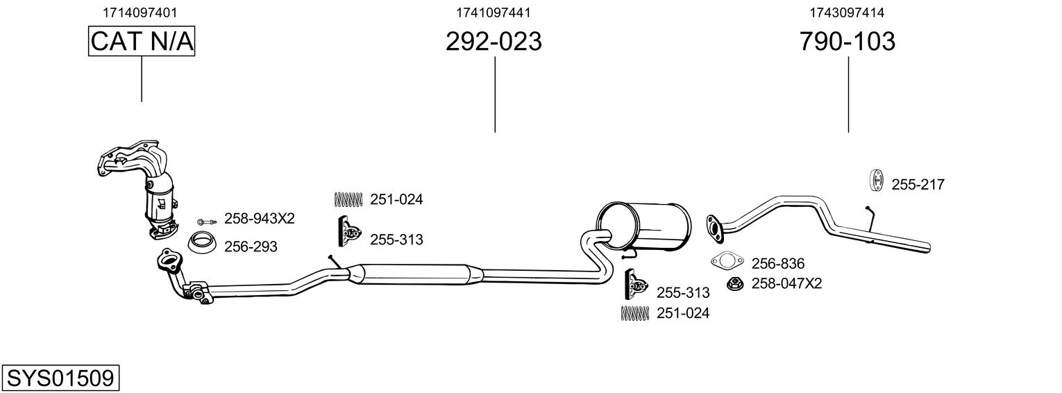 Picture of Exhaust System - BOSAL - SYS01509