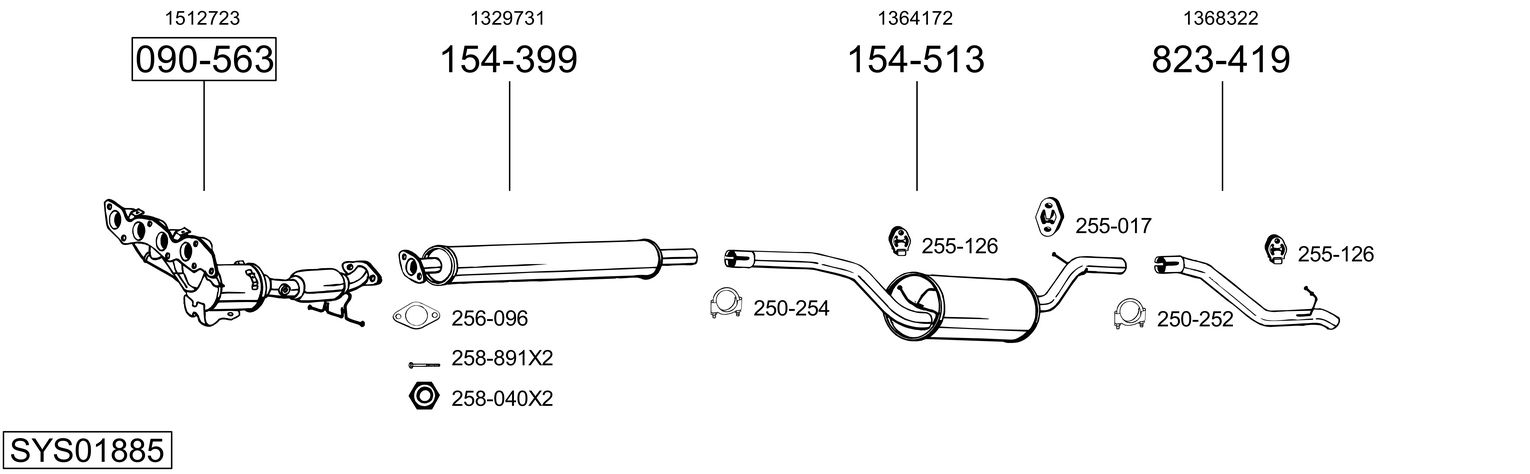 Picture of Exhaust System - BOSAL - SYS01885