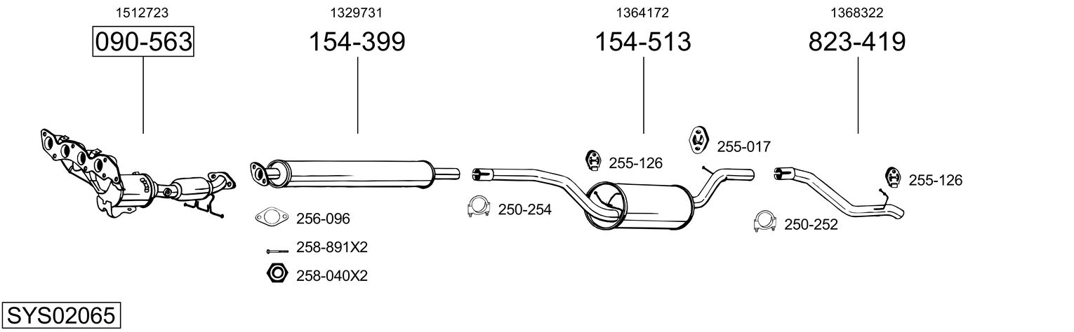 Picture of Exhaust System - BOSAL - SYS02065