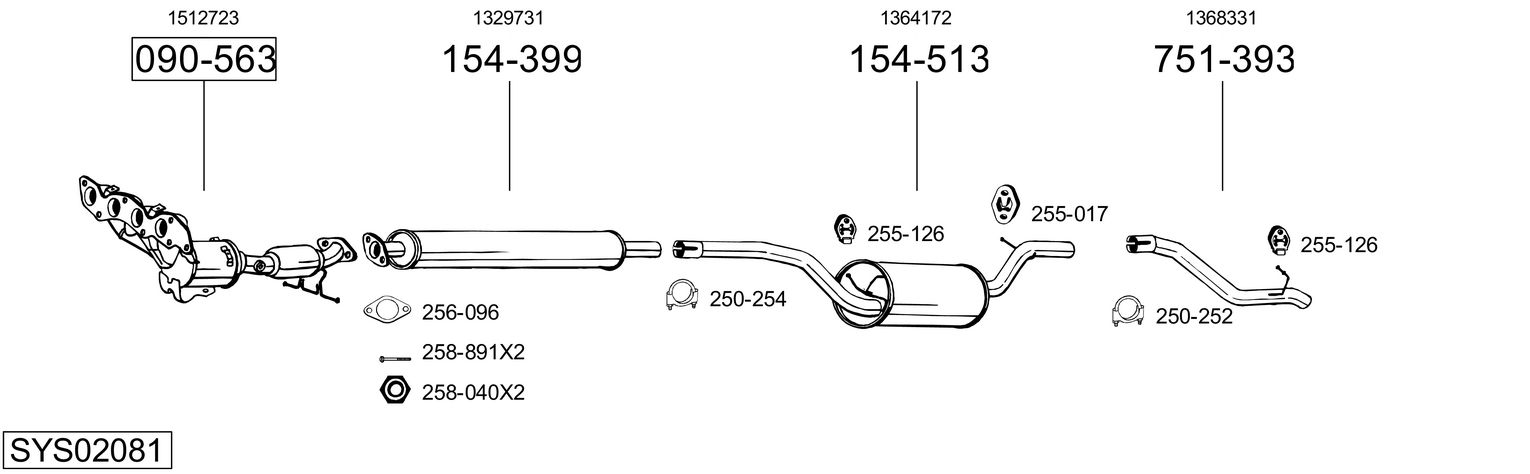 Picture of Exhaust System - BOSAL - SYS02081