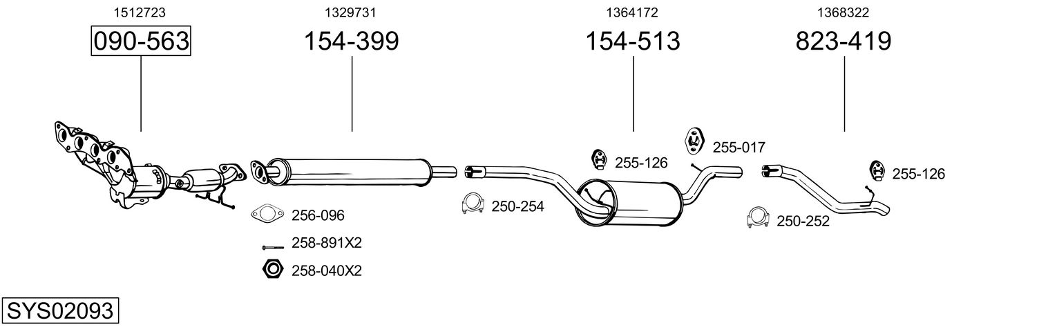 Picture of Exhaust System - BOSAL - SYS02093