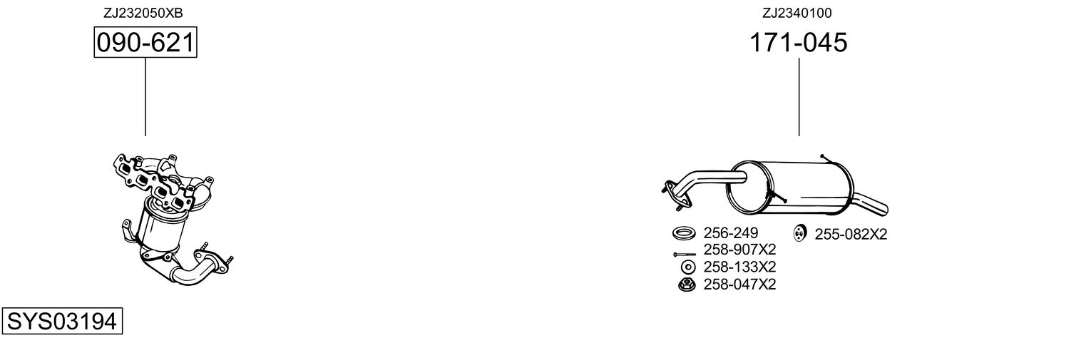 Picture of Exhaust System - BOSAL - SYS03194