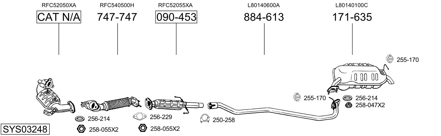 Picture of Exhaust System - BOSAL - SYS03248