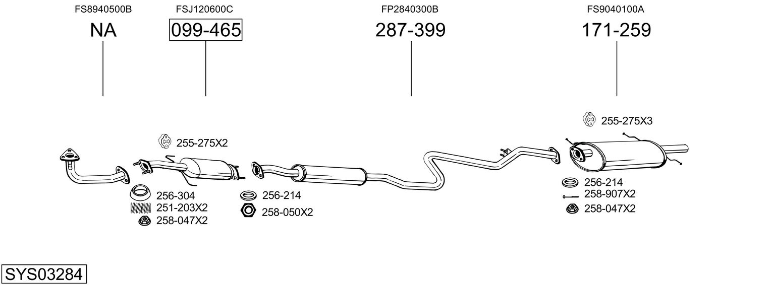 Picture of Exhaust System - BOSAL - SYS03284