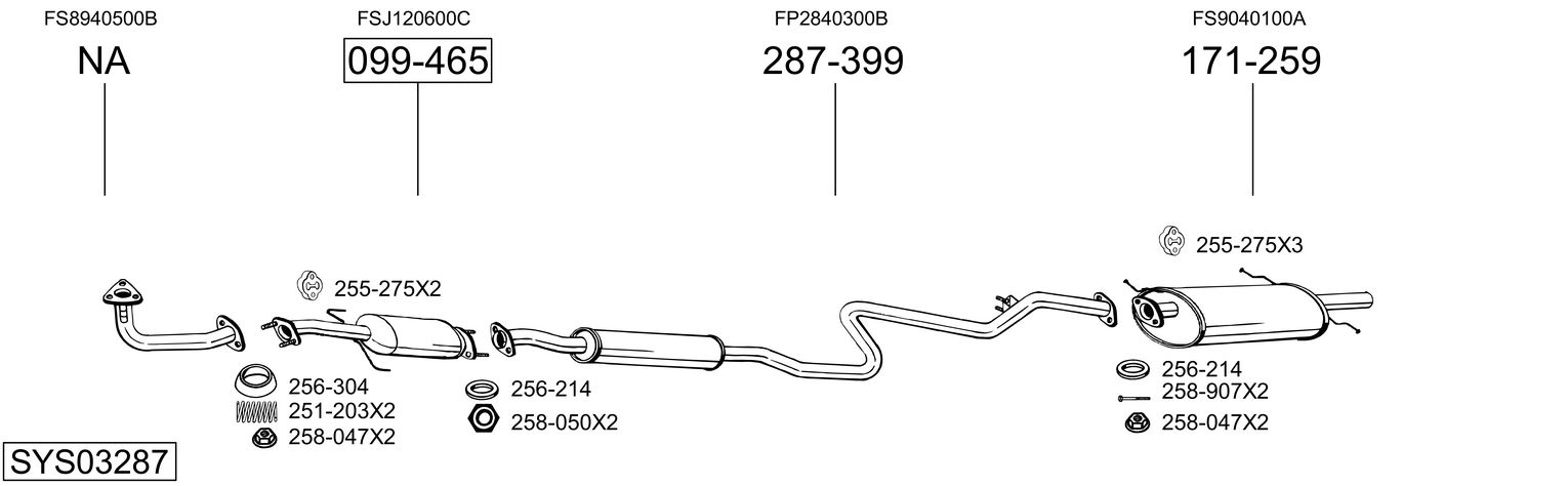 Picture of Exhaust System - BOSAL - SYS03287