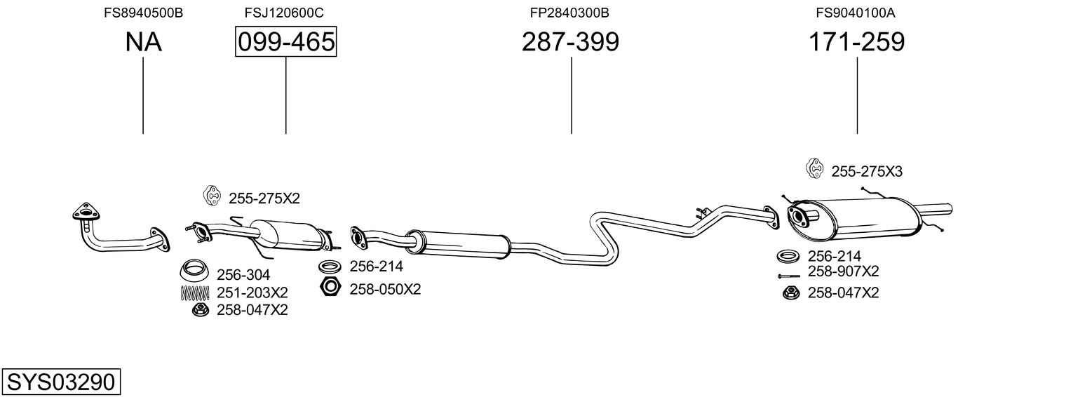 Picture of Exhaust System - BOSAL - SYS03290