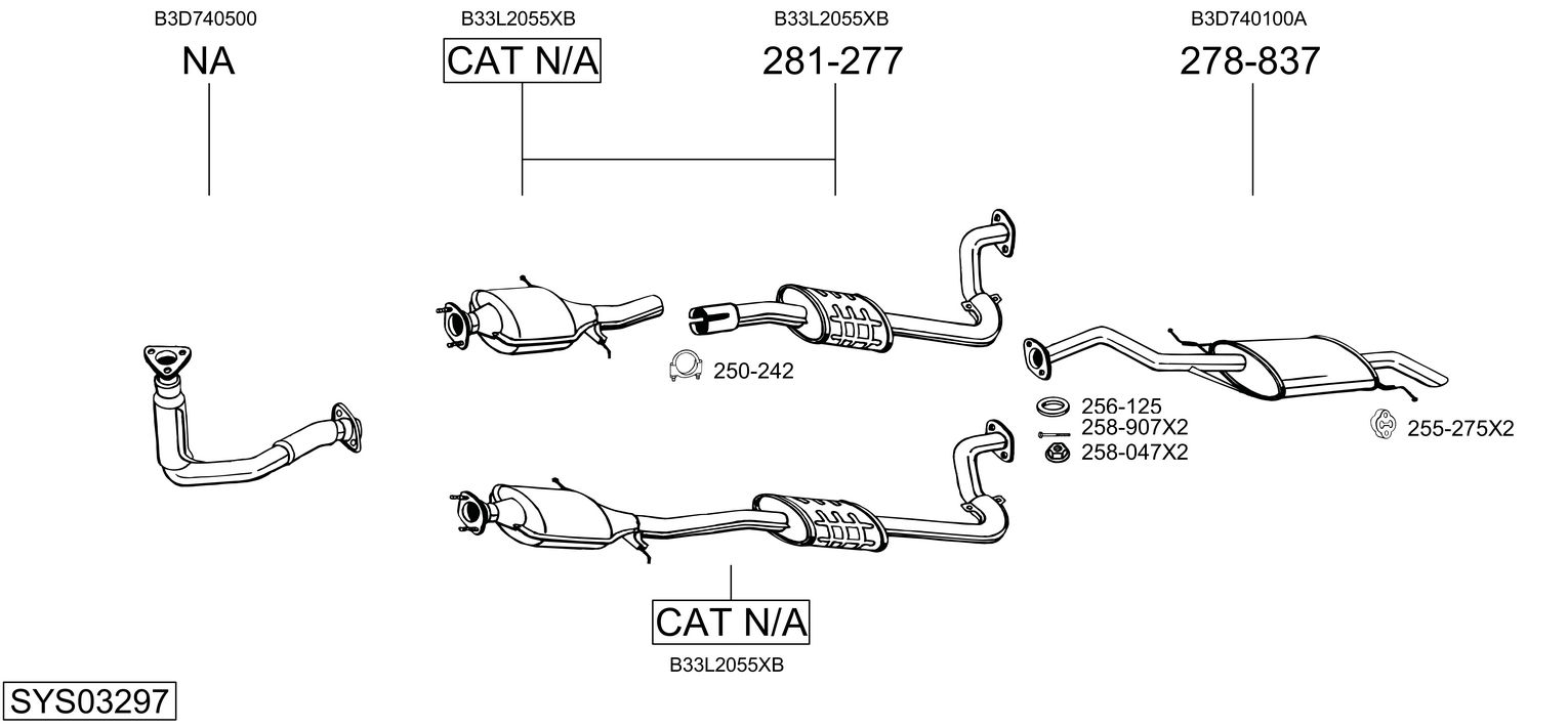 Picture of Exhaust System - BOSAL - SYS03297