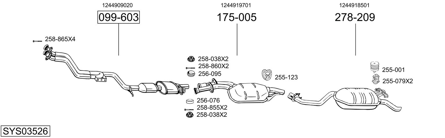 Picture of Exhaust System - BOSAL - SYS03526