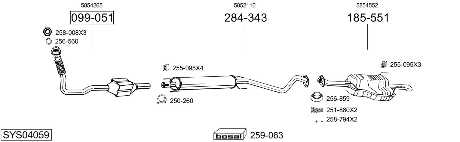 Picture of Exhaust System - BOSAL - SYS04059
