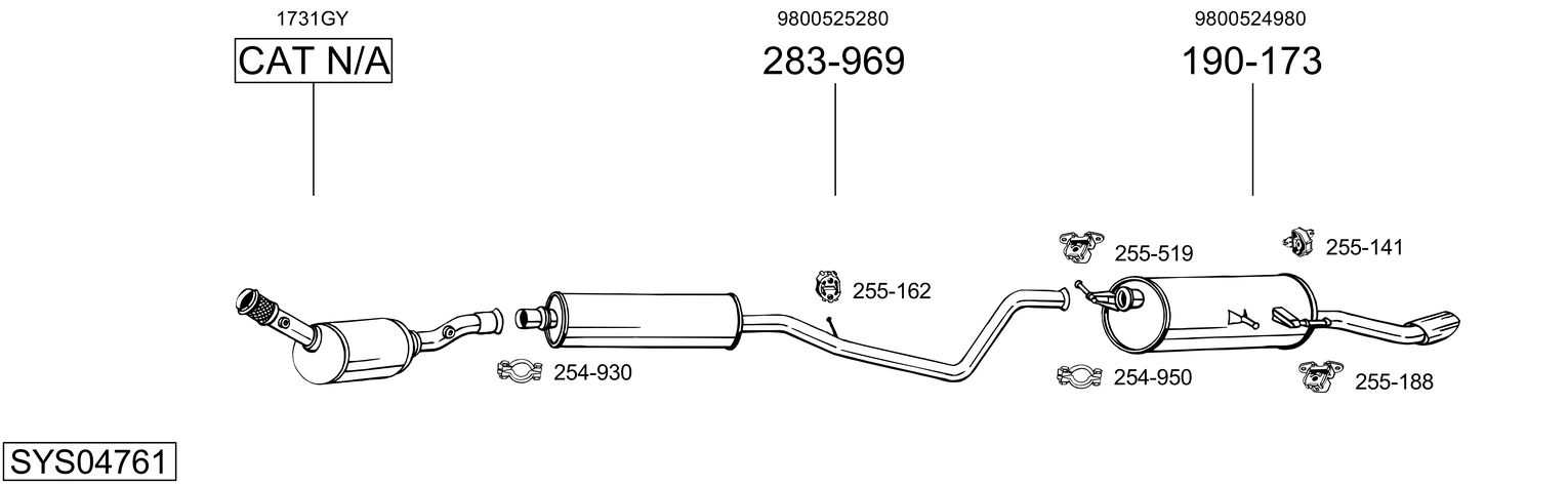 Picture of Exhaust System - BOSAL - SYS04761
