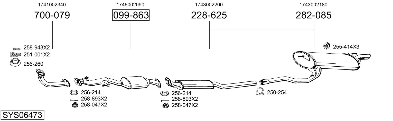 Picture of Exhaust System - BOSAL - SYS06473