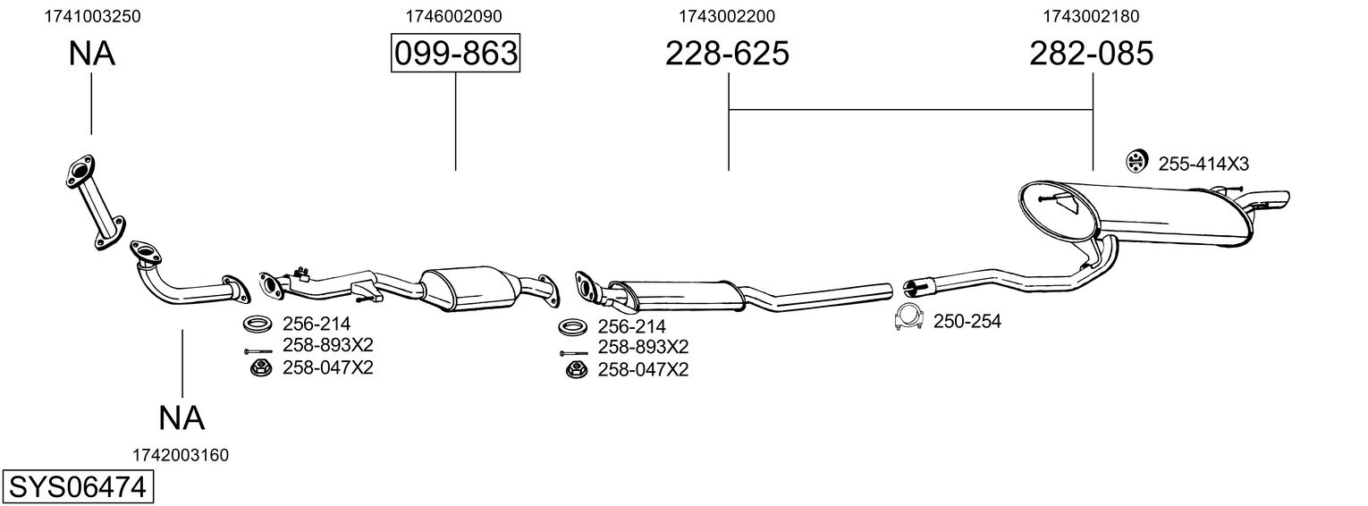 Picture of Exhaust System - BOSAL - SYS06474