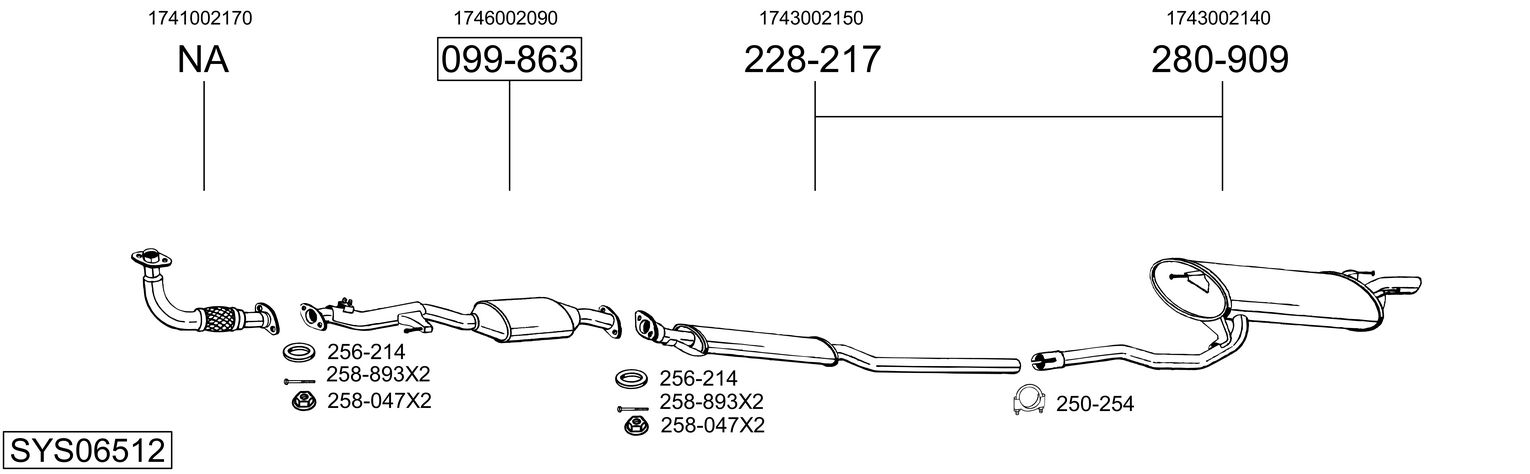 Picture of Exhaust System - BOSAL - SYS06512