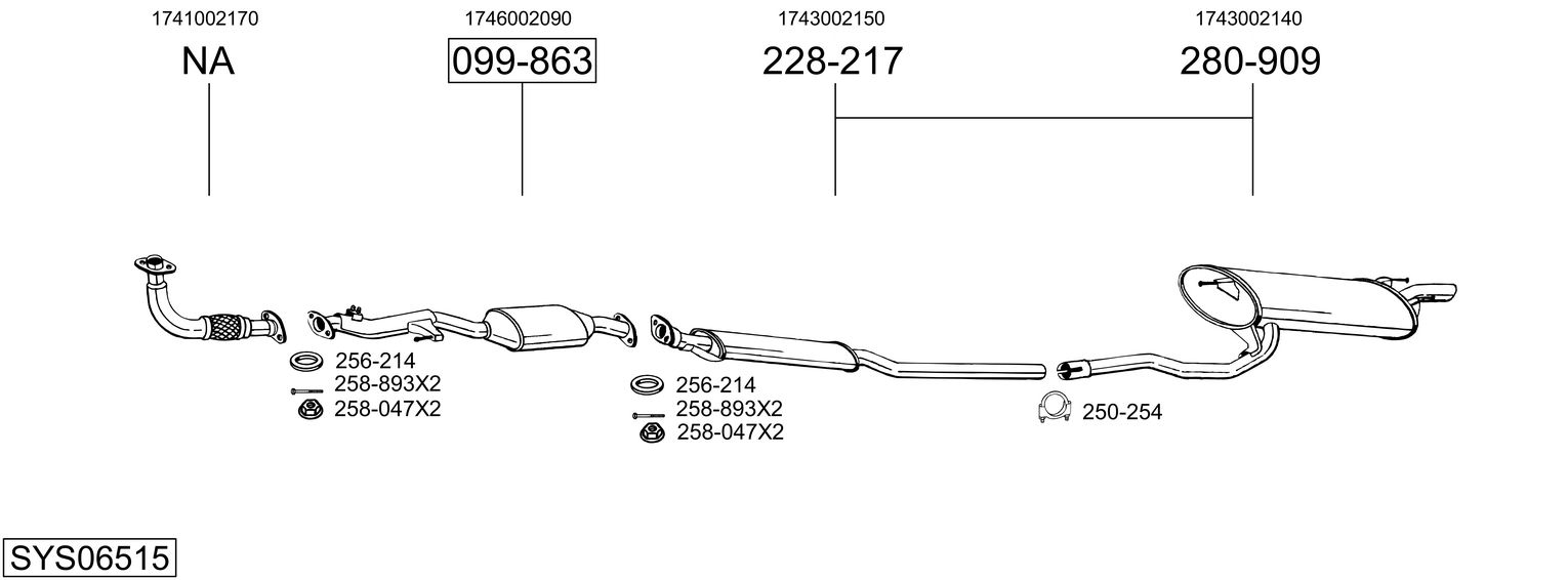 Picture of Exhaust System - BOSAL - SYS06515