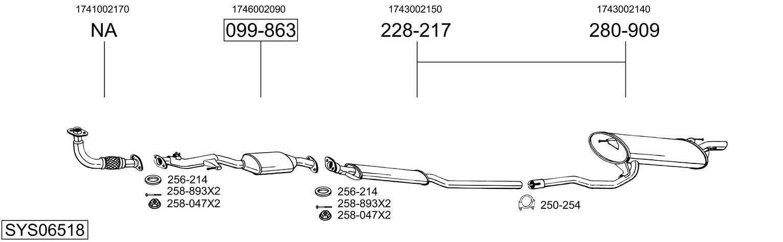 Picture of Exhaust System - BOSAL - SYS06518