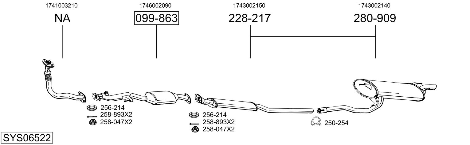 Picture of Exhaust System - BOSAL - SYS06522